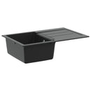 vidaXL Mosogató Fekete 780 x 500 mm 80% Kvarc és 20% Gyanta