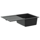 vidaXL Mosogató Fekete 780 x 500 mm 80% Kvarc és 20% Gyanta
