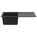 vidaXL Mosogató Fekete 780 x 500 mm 80% Kvarc és 20% Gyanta