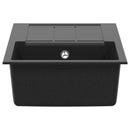 vidaXL Mosogató Fekete 780 x 500 mm 80% Kvarc és 20% Gyanta