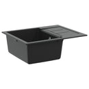 vidaXL Mosogató Fekete 620 x 500 mm 80% Kvarc és 20% Gyanta