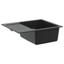 vidaXL Mosogató Fekete 620 x 500 mm 80% Kvarc és 20% Gyanta