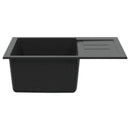 vidaXL Mosogató Fekete 620 x 500 mm 80% Kvarc és 20% Gyanta
