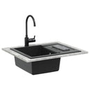 vidaXL Mosogató Fekete 620 x 500 mm 80% Kvarc és 20% Gyanta