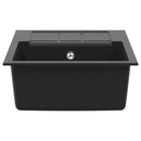 vidaXL Mosogató Fekete 620 x 500 mm 80% Kvarc és 20% Gyanta