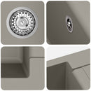 vidaXL Mosogató Szürke 620 x 500 mm 80% Kvarc és 20% Gyanta