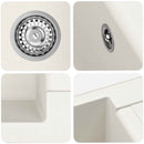 vidaXL Mosogató Fehér 620 x 500 mm 80% Kvarc és 20% Gyanta