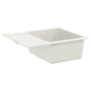 vidaXL Mosogató Fehér 620 x 500 mm 80% Kvarc és 20% Gyanta
