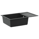 vidaXL Mosogató Fekete 780 x 500 mm 80% Kvarc és 20% Gyanta