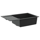 vidaXL Mosogató Fekete 780 x 500 mm 80% Kvarc és 20% Gyanta