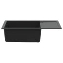 vidaXL Mosogató Fekete 780 x 500 mm 80% Kvarc és 20% Gyanta