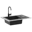 vidaXL Mosogató Fekete 780 x 500 mm 80% Kvarc és 20% Gyanta
