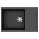 vidaXL Mosogató Fekete 780 x 500 mm 80% Kvarc és 20% Gyanta