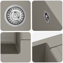 vidaXL Mosogató Szürke 780 x 500 mm 80% Kvarc és 20% Gyanta