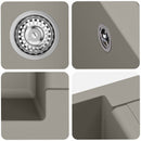 vidaXL Mosogató Szürke 780 x 500 mm 80% Kvarc és 20% Gyanta