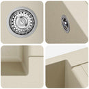 vidaXL Mosogató Bézs 780 x 500 mm 80% Kvarc és 20% Gyanta