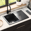 vidaXL Mosogató Fekete 670 x 460 mm Gránit