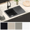 vidaXL Mosogató Fekete 670 x 460 mm Gránit