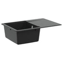 vidaXL Mosogató Fekete 670 x 460 mm Gránit