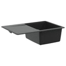 vidaXL Mosogató Fekete 670 x 460 mm Gránit