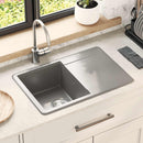 vidaXL Mosogató Szürke 670 x 460 mm 80% Kvarc és 20% Gyanta