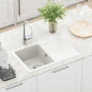 vidaXL Mosogató Fehér 670 x 460 mm 80% Kvarc és 20% Gyanta