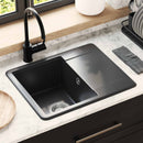 vidaXL Mosogató Fekete 560 x 460 mm 80% Kvarc és 20% Gyanta