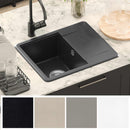 vidaXL Mosogató Fekete 560 x 460 mm 80% Kvarc és 20% Gyanta