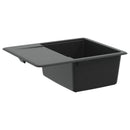vidaXL Mosogató Fekete 560 x 460 mm 80% Kvarc és 20% Gyanta