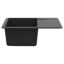 vidaXL Mosogató Fekete 560 x 460 mm 80% Kvarc és 20% Gyanta