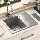 vidaXL Mosogató Szürke 560 x 460 mm 80% Kvarc és 20% Gyanta
