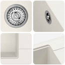 vidaXL Mosogató Fehér 560 x 460 mm 80% Kvarc és 20% Gyanta