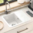 vidaXL Mosogató Fehér 560 x 460 mm 80% Kvarc és 20% Gyanta