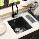 vidaXL Mosogató Fekete 370 x 460 mm 80% Kvarc és 20% Gyanta