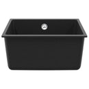 vidaXL Mosogató Fekete 430 x 460 mm 80% Kvarc és 20% Gyanta