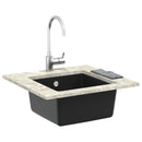 vidaXL Mosogató Fekete 430 x 460 mm 80% Kvarc és 20% Gyanta