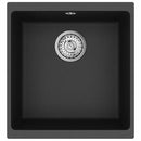 vidaXL Mosogató Fekete 430 x 460 mm 80% Kvarc és 20% Gyanta