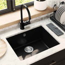 vidaXL Mosogató Fekete 530 x 460 mm 80% Kvarc és 20% Gyanta