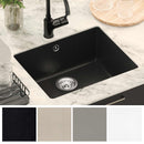 vidaXL Mosogató Fekete 530 x 460 mm 80% Kvarc és 20% Gyanta