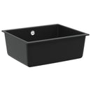 vidaXL Mosogató Fekete 530 x 460 mm 80% Kvarc és 20% Gyanta