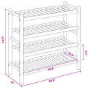 vidaXL Cipőtartó polcokkal Természetes 68 x 28 x 63 cm Bambusz