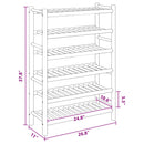 vidaXL Cipőtartó polcokkal Természetes 68 x 28 x 96 cm Bambusz