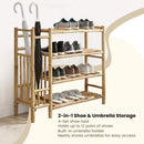 vidaXL Cipőtartó polcokkal Természetes 88 x 27 x 80 cm Bambusz