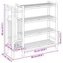 vidaXL Cipőtartó polcokkal Természetes 88 x 27 x 80 cm Bambusz