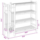 vidaXL Cipőtartó polcokkal Természetes 88 x 27 x 80 cm Bambusz