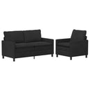vidaXL Kanapé Szett 2 pcs Fekete Bársony
