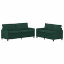 vidaXL Kanapé Szett 2 pcs Sötétzöld Bársony