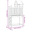 vidaXL Játék Torny Barna 110.5 x 52.5 x 215 cm Tömör fenyőfa