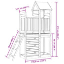 vidaXL Játék Torny Barna 110,5 x 52,5 x 215cm Tömör Impregnált Fa