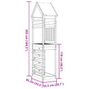 vidaXL Játék Torny Barna 52,5 x 85 x 265 cm Szilárd Impregnált Fa